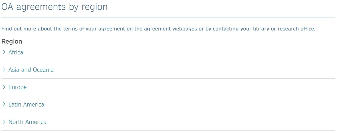 OA agreements page © Springer Nature 2025