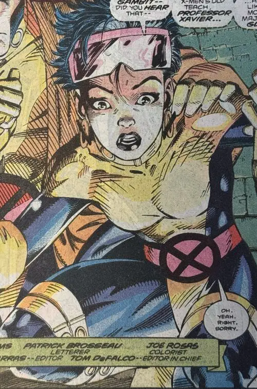 Jubilee on the splash page of Uncanny X-Men #276 by Jim Lee, Scott Williams, and Joe Rosas