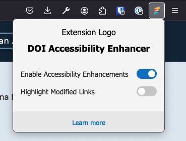 DOI link enhancement and visual highlight can be toggled on demand