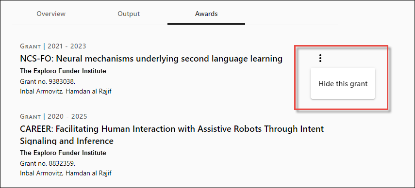 Researcher Profiles_Awards Tab_Hide Grant.png