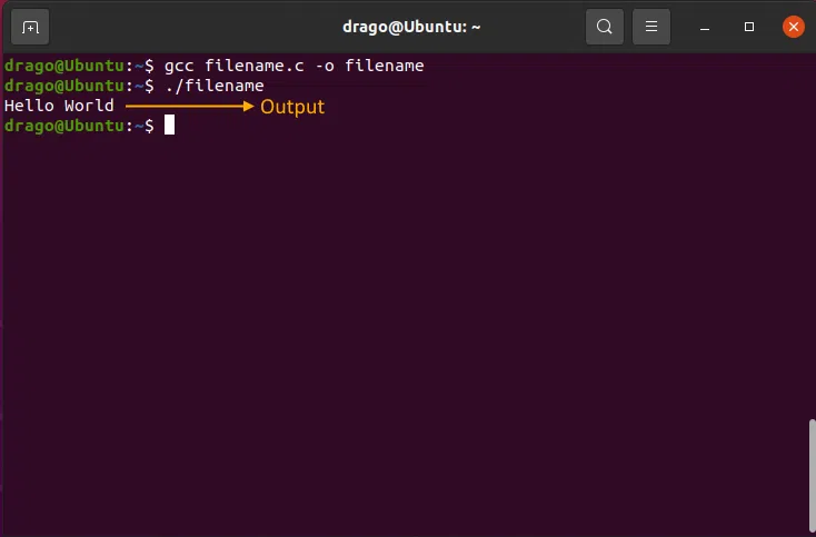 c file compilation and execution