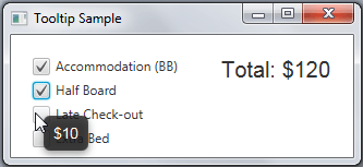 A sample of the booking application